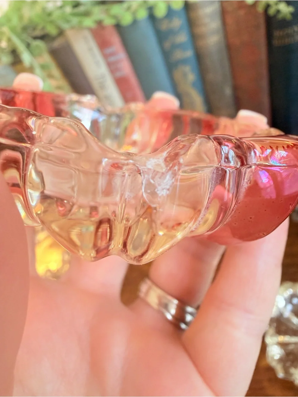 3 Vintage Anchor Hocking Glass Ashtrays Ruby Red and Clear